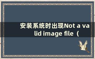 安装系统时出现Not a valid image file（无用于从U盘重装系统的文件）